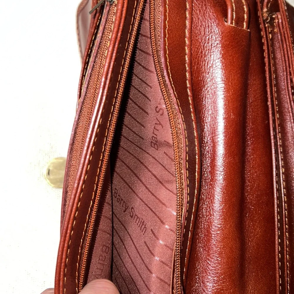 Vintage Barry Smith Italian Leather Large Wallet Clutch Wristlet Bag Vintage - Picture 11 of 14